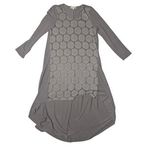 Grande Madame Women Oversized Small Taupe Long Sleeve Flowy High Low Knit Dress